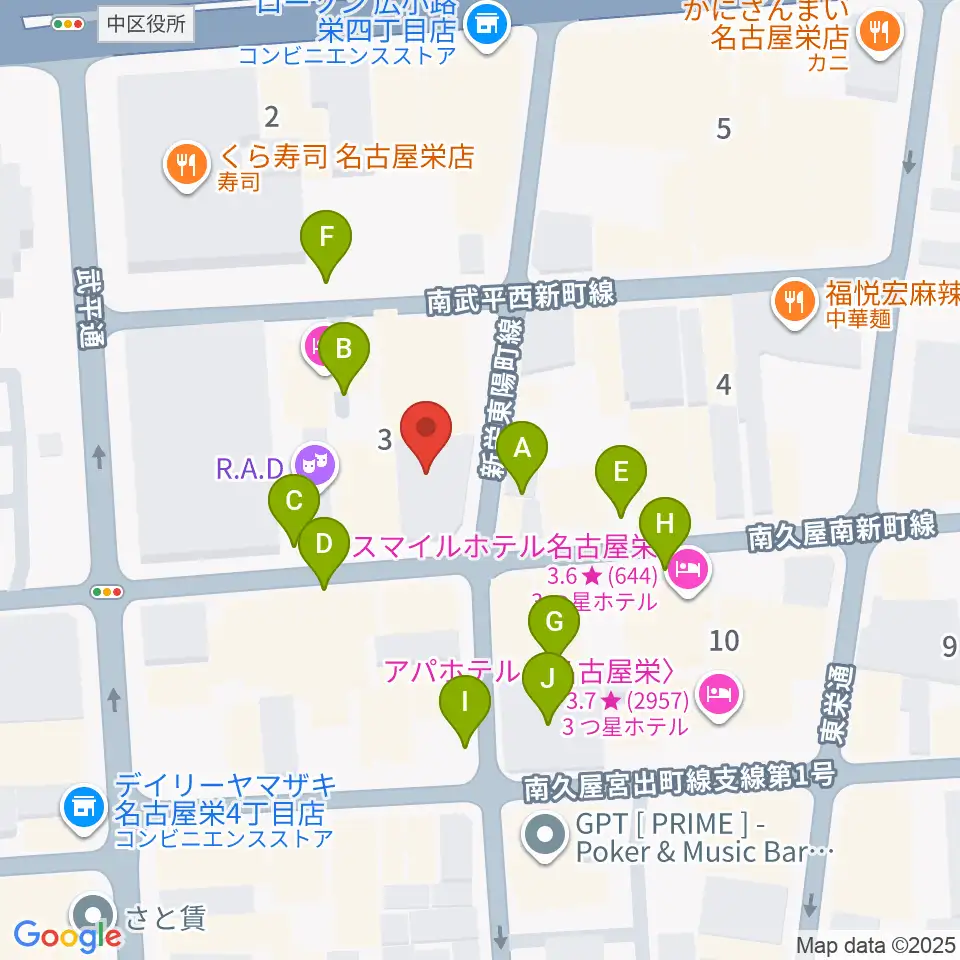 名古屋JB’S周辺の駐車場・コインパーキング一覧地図