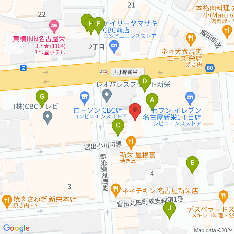 新栄club buddha周辺の駐車場・コインパーキング一覧地図