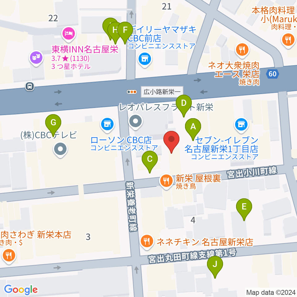 新栄club buddha周辺の駐車場・コインパーキング一覧地図