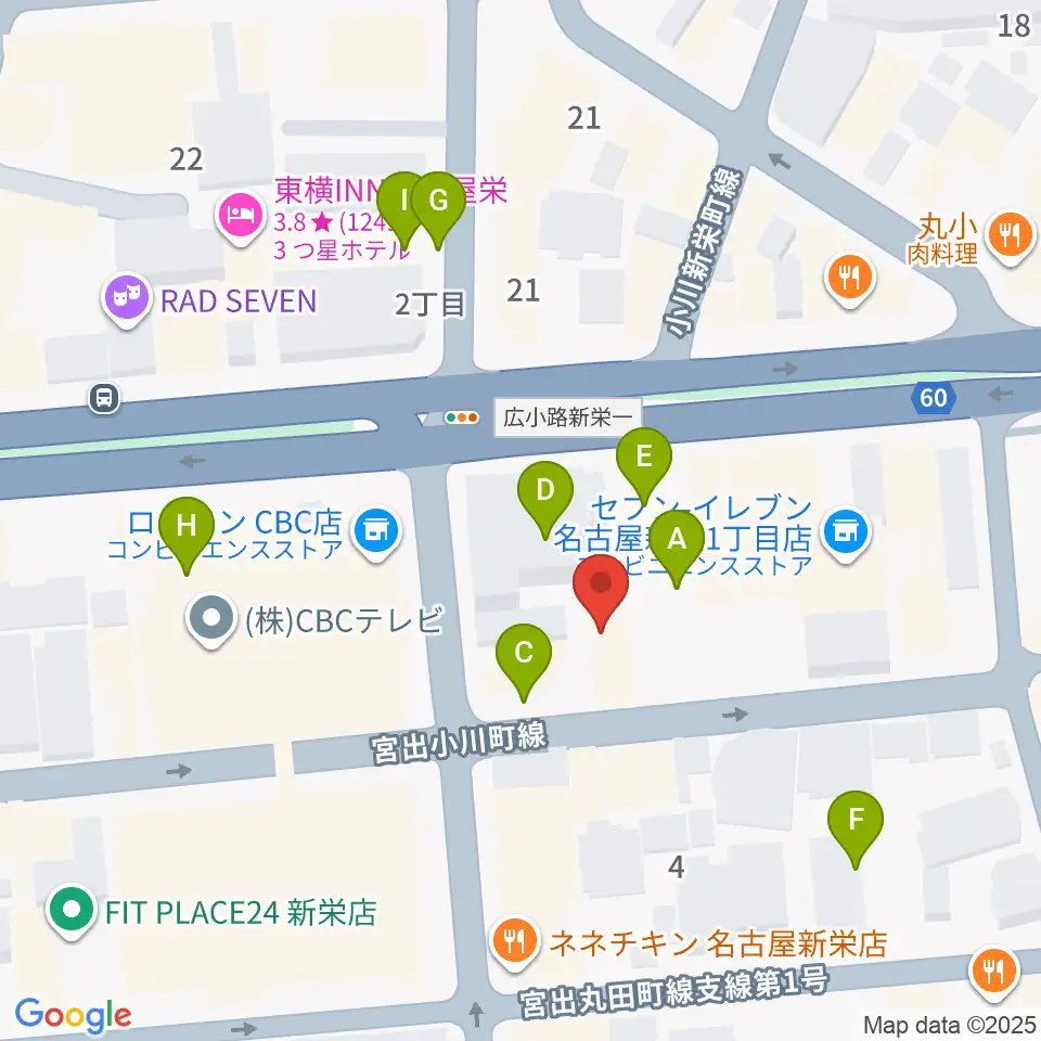 新栄club buddha周辺の駐車場・コインパーキング一覧地図