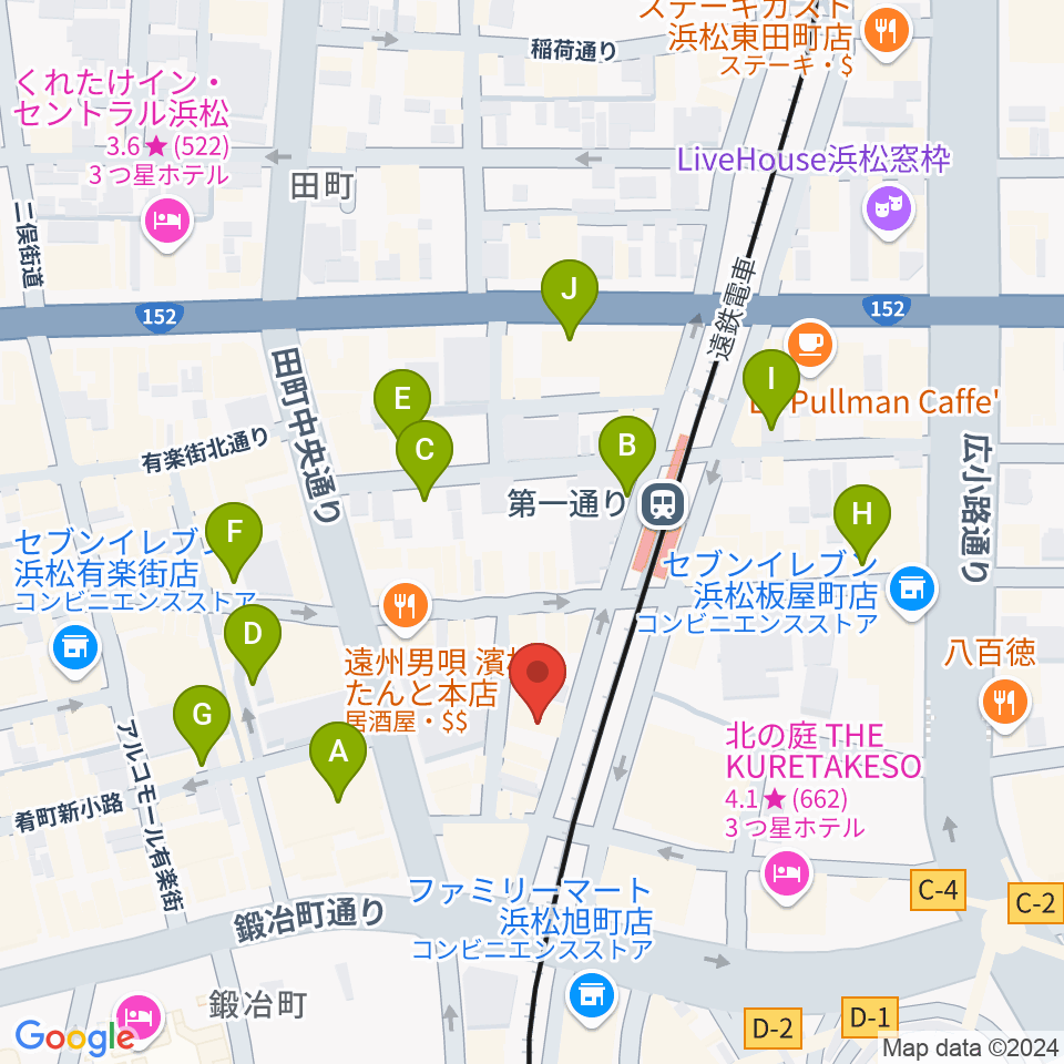 浜松メリーユー周辺の駐車場・コインパーキング一覧地図