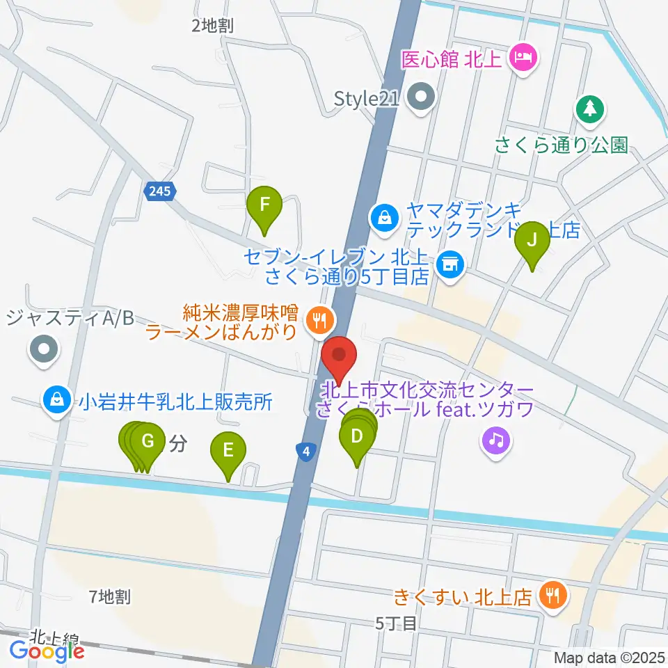 北上正時堂ハーモニーセンター周辺の駐車場・コインパーキング一覧地図