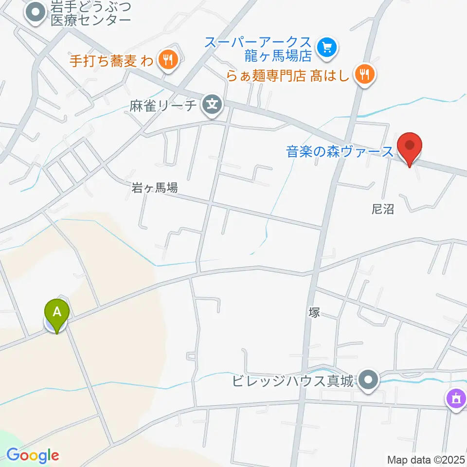 音楽の森ヴァース周辺の駐車場・コインパーキング一覧地図