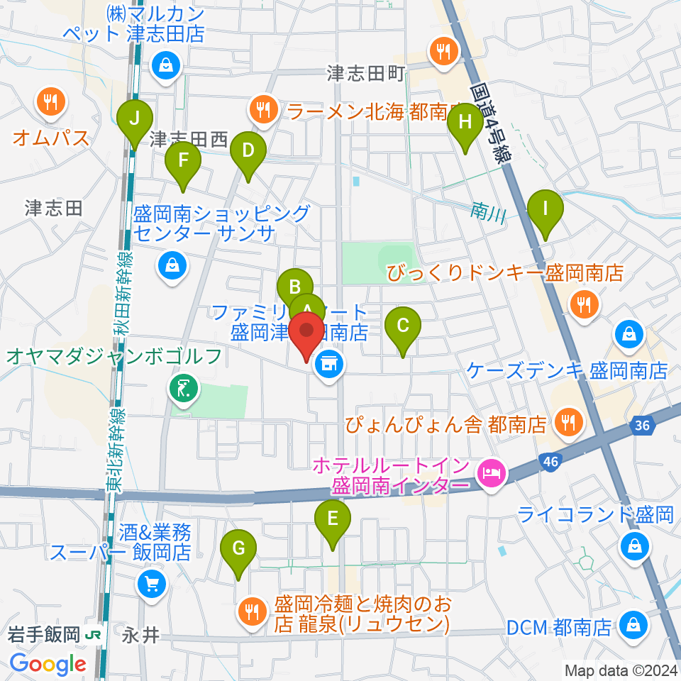 ランディア東山堂 津志田センター周辺の駐車場・コインパーキング一覧地図