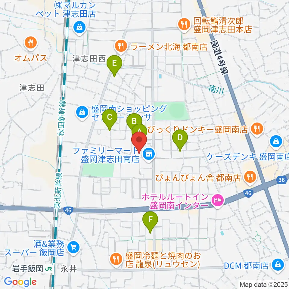 ランディア東山堂 津志田センター周辺の駐車場・コインパーキング一覧地図
