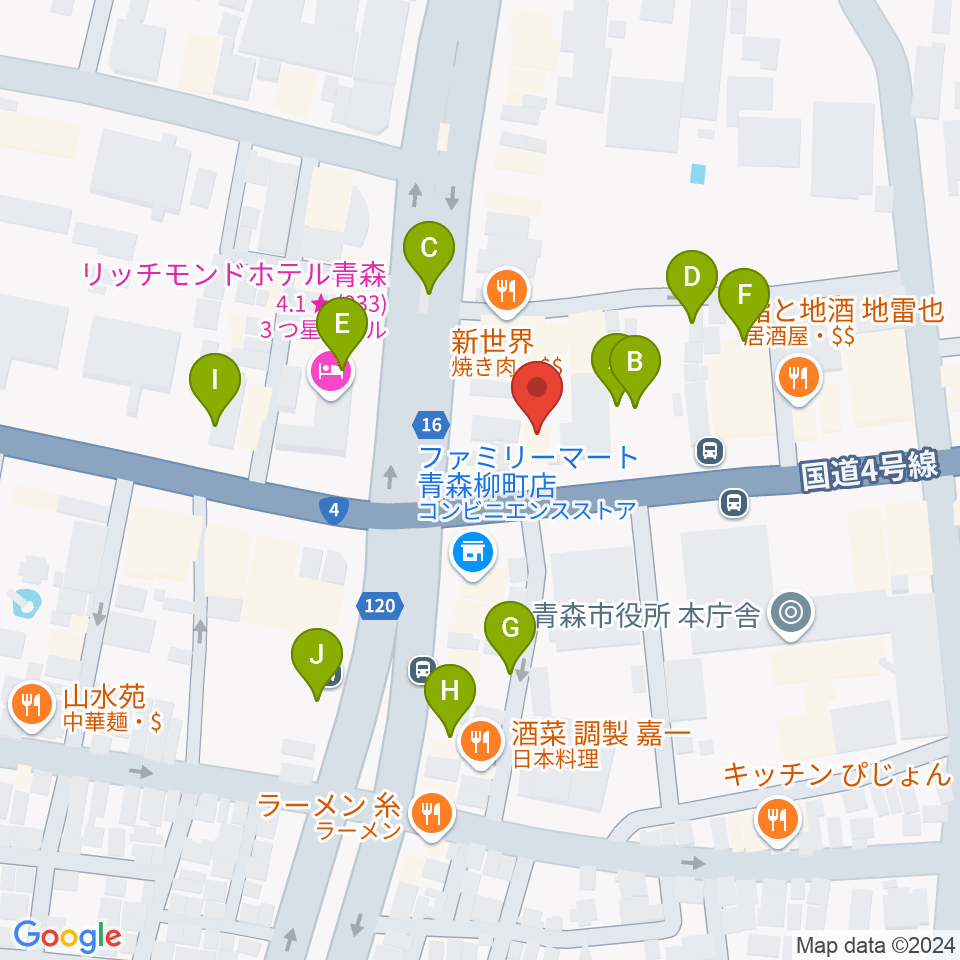 カワイ青森ショップ周辺の駐車場・コインパーキング一覧地図