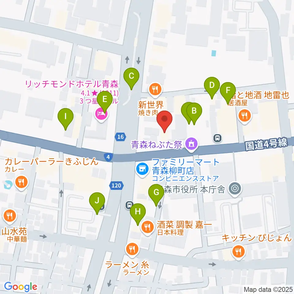 カワイ青森ショップ周辺の駐車場・コインパーキング一覧地図
