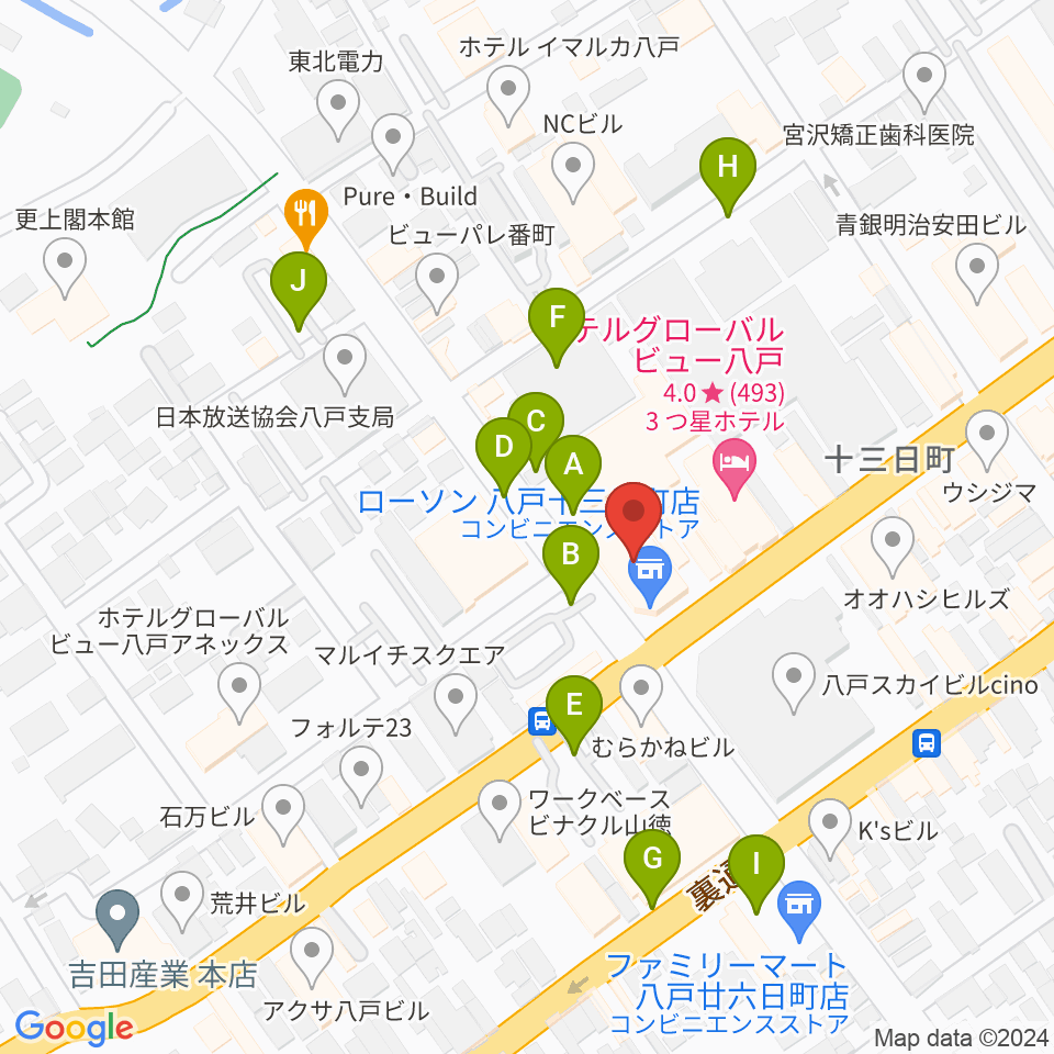 カワイ八戸ショップ周辺の駐車場・コインパーキング一覧地図