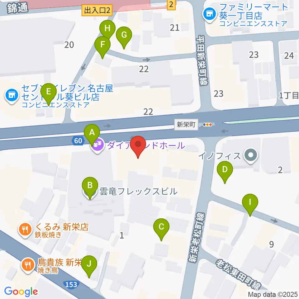 新栄Live & Lounge Vio周辺の駐車場・コインパーキング一覧地図