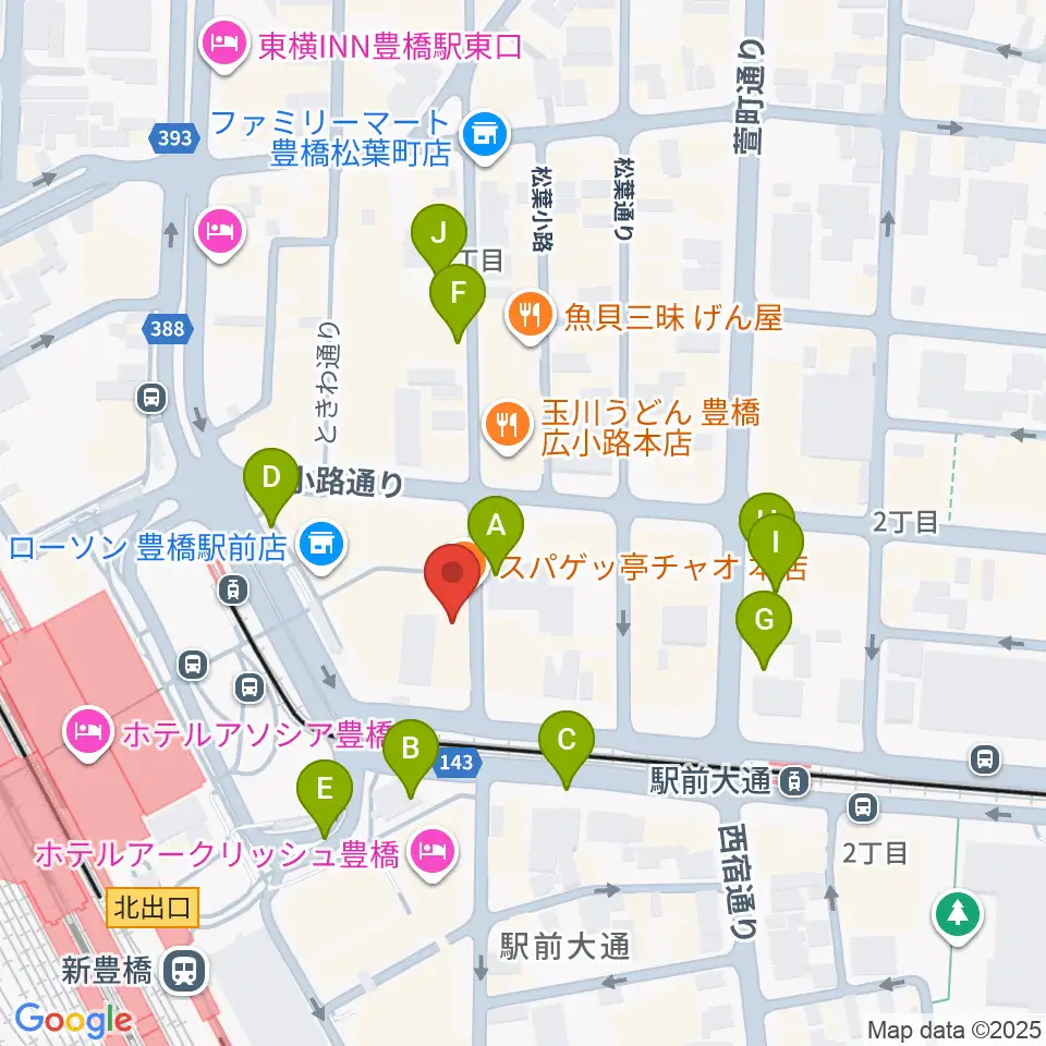 豊橋club KNOT周辺の駐車場・コインパーキング一覧地図