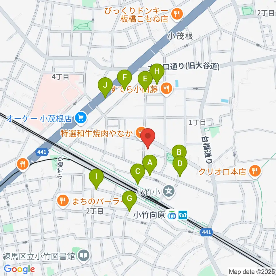 音楽教室ソラーレ小竹向原教室周辺の駐車場・コインパーキング一覧地図