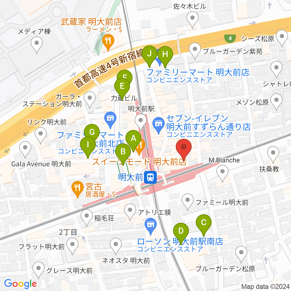 ガードアイランドスタジオ明大前店周辺の駐車場・コインパーキング一覧地図