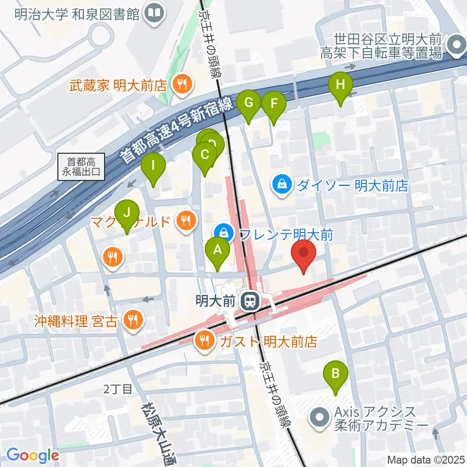 ガードアイランドスタジオ明大前店周辺の駐車場・コインパーキング一覧地図