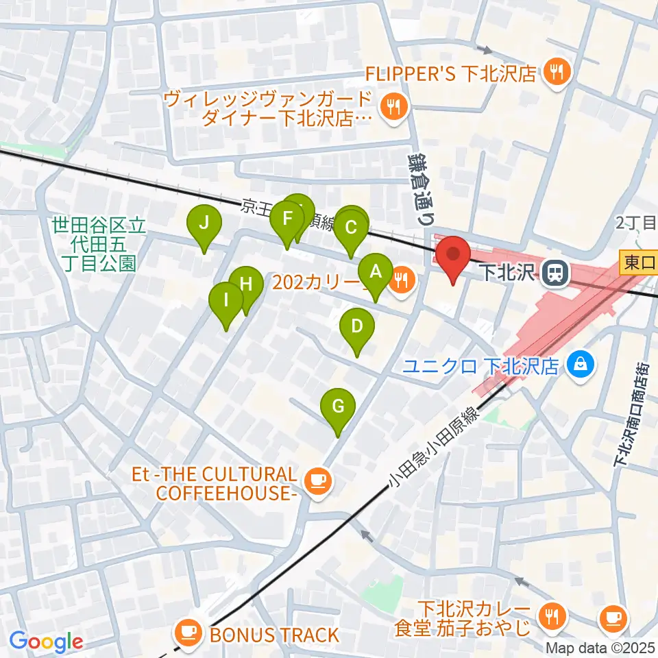 ガードアイランドスタジオ下北沢WEST周辺の駐車場・コインパーキング一覧地図