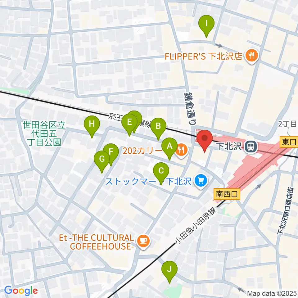 ガードアイランドスタジオ下北沢WEST周辺の駐車場・コインパーキング一覧地図