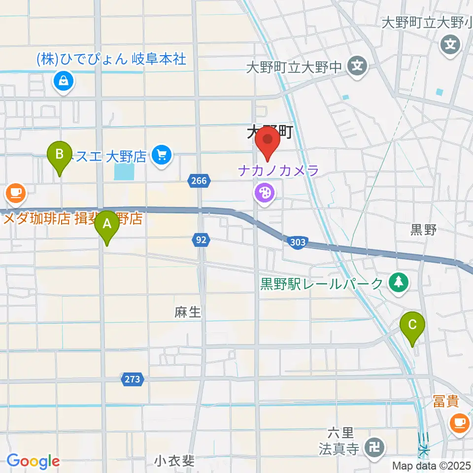 大野町総合町民センター周辺の駐車場・コインパーキング一覧地図