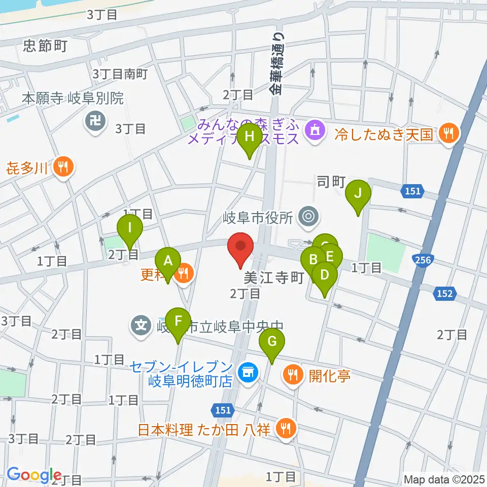 ぎふしんフォーラム周辺の駐車場・コインパーキング一覧地図