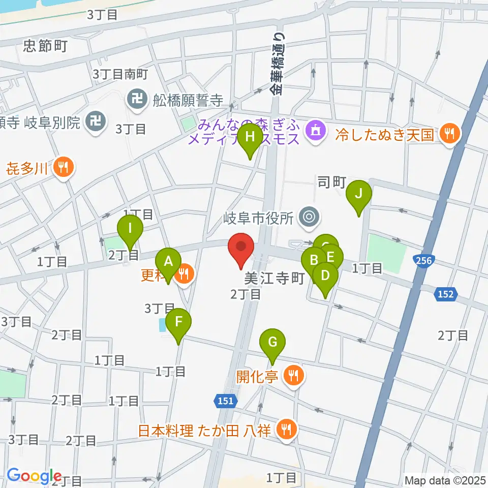ぎふしんフォーラム周辺の駐車場・コインパーキング一覧地図