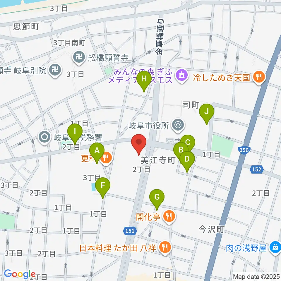 ぎふしんフォーラム周辺の駐車場・コインパーキング一覧地図