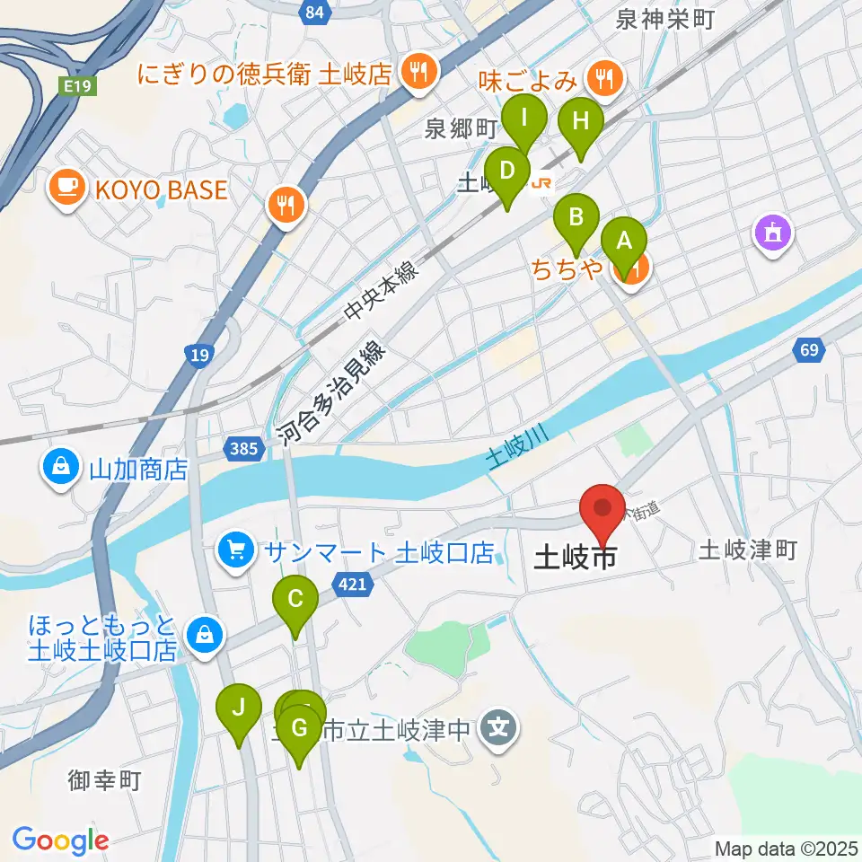 土岐市文化プラザ周辺の駐車場・コインパーキング一覧地図