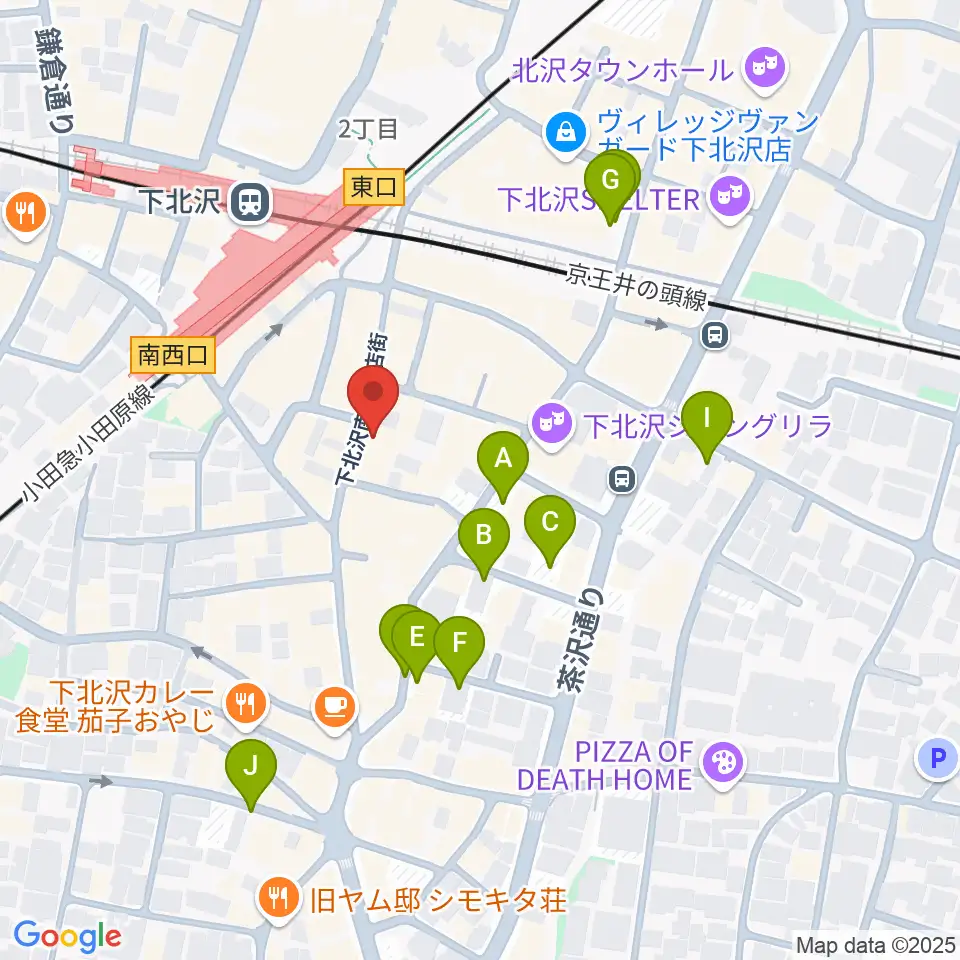 ガードアイランドスタジオ下北沢店周辺の駐車場・コインパーキング一覧地図