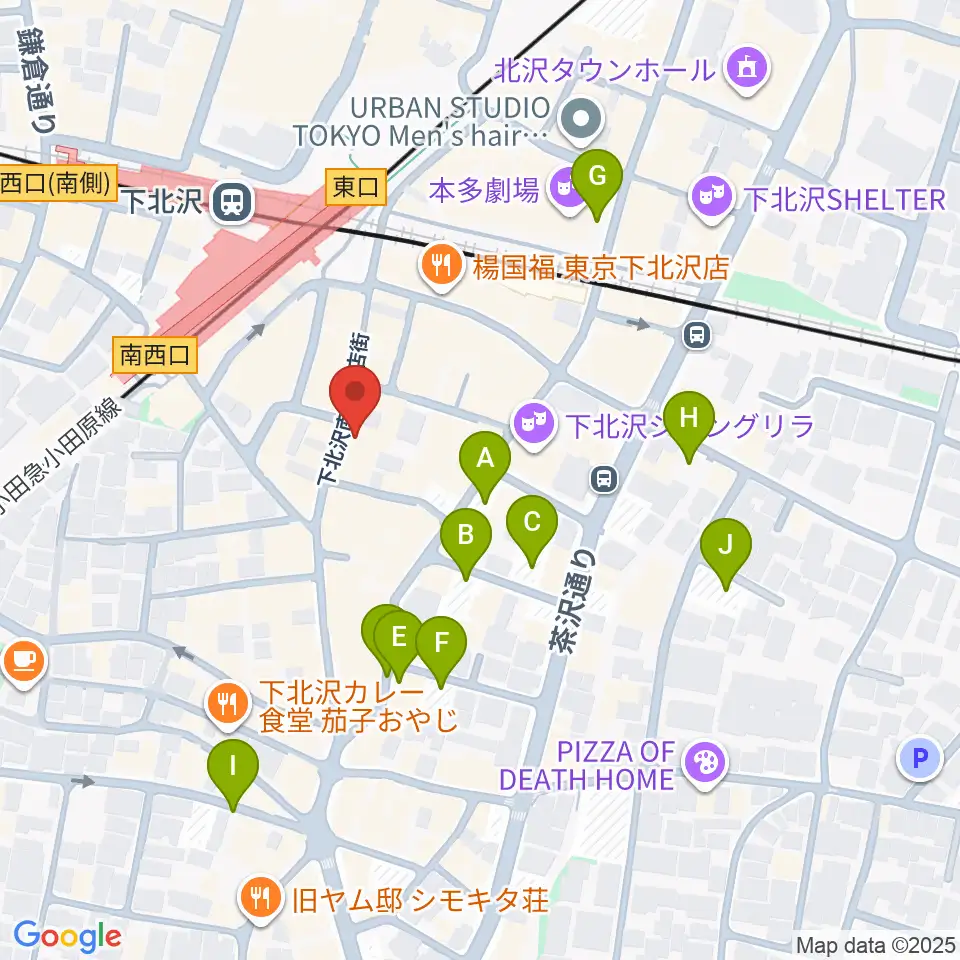 ガードアイランドスタジオ下北沢店周辺の駐車場・コインパーキング一覧地図