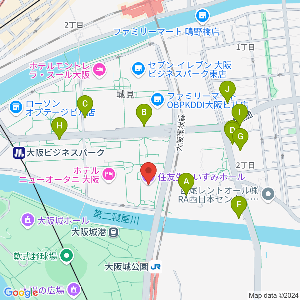 住友生命いずみホール周辺の駐車場・コインパーキング一覧地図