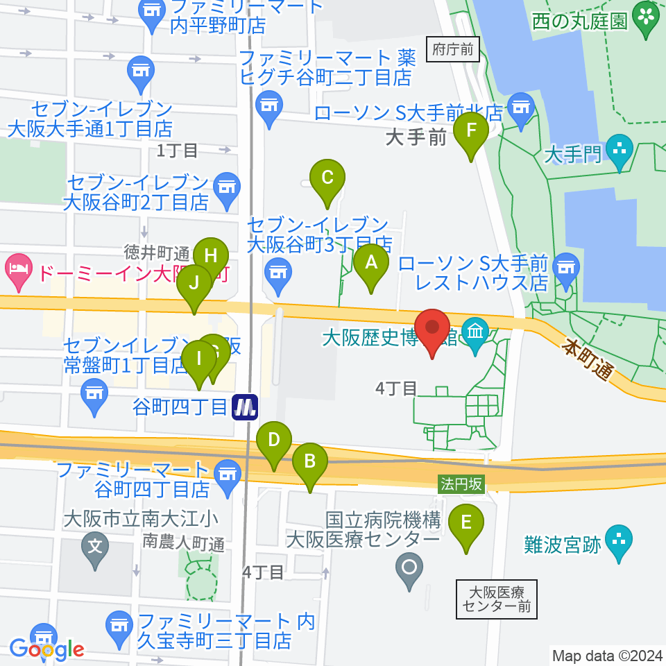 NHK大阪ホール周辺の駐車場・コインパーキング一覧地図