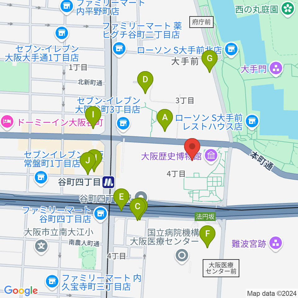 NHK大阪ホール周辺の駐車場・コインパーキング一覧地図