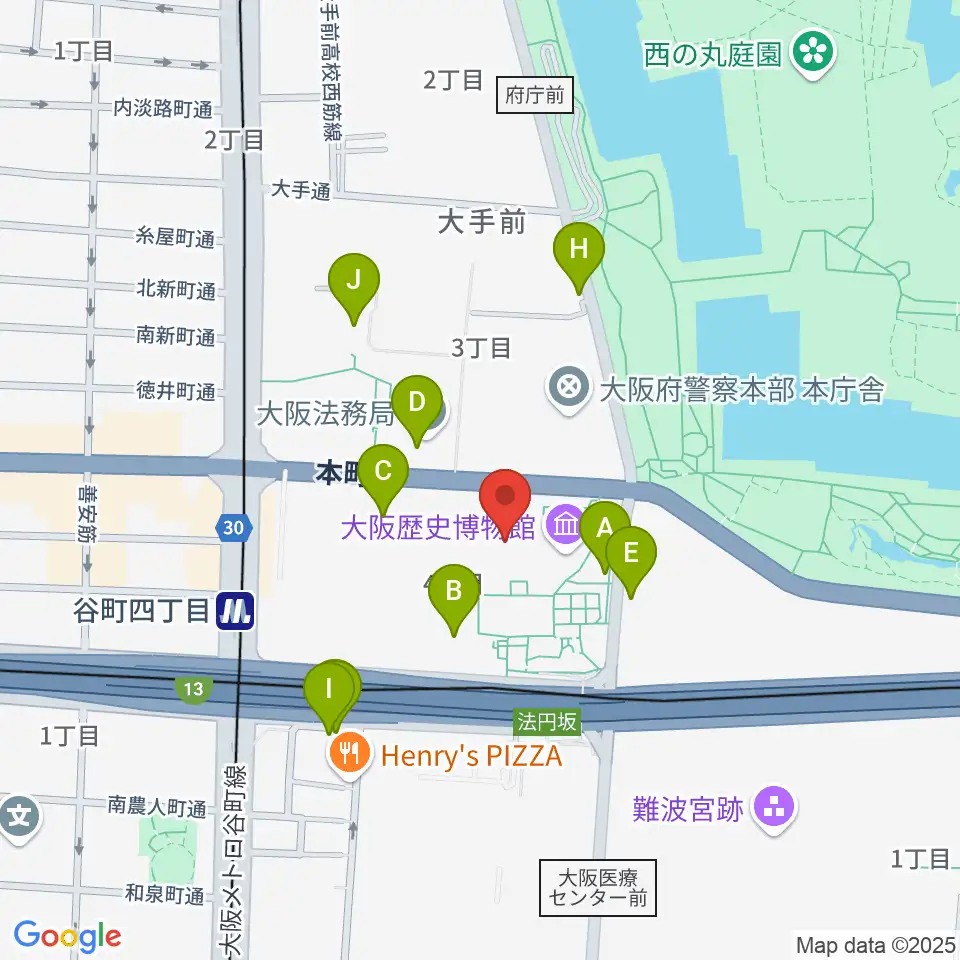 NHK大阪ホール周辺の駐車場・コインパーキング一覧地図