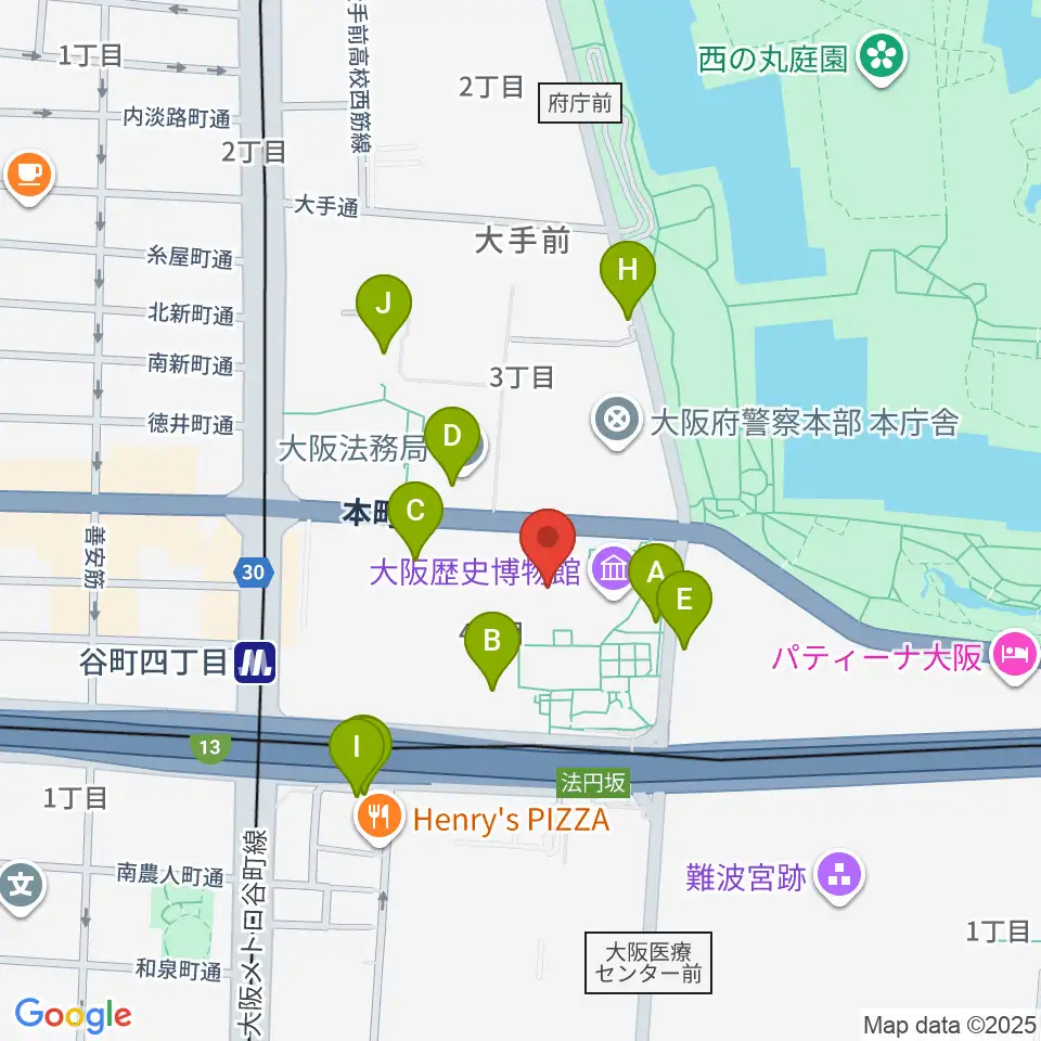 NHK大阪ホール周辺の駐車場・コインパーキング一覧地図