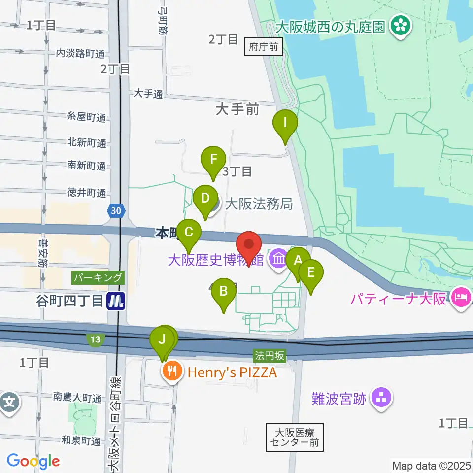 NHK大阪ホール周辺の駐車場・コインパーキング一覧地図