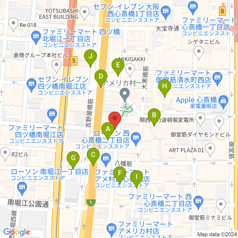 心斎橋キングコブラ周辺の駐車場・コインパーキング一覧地図