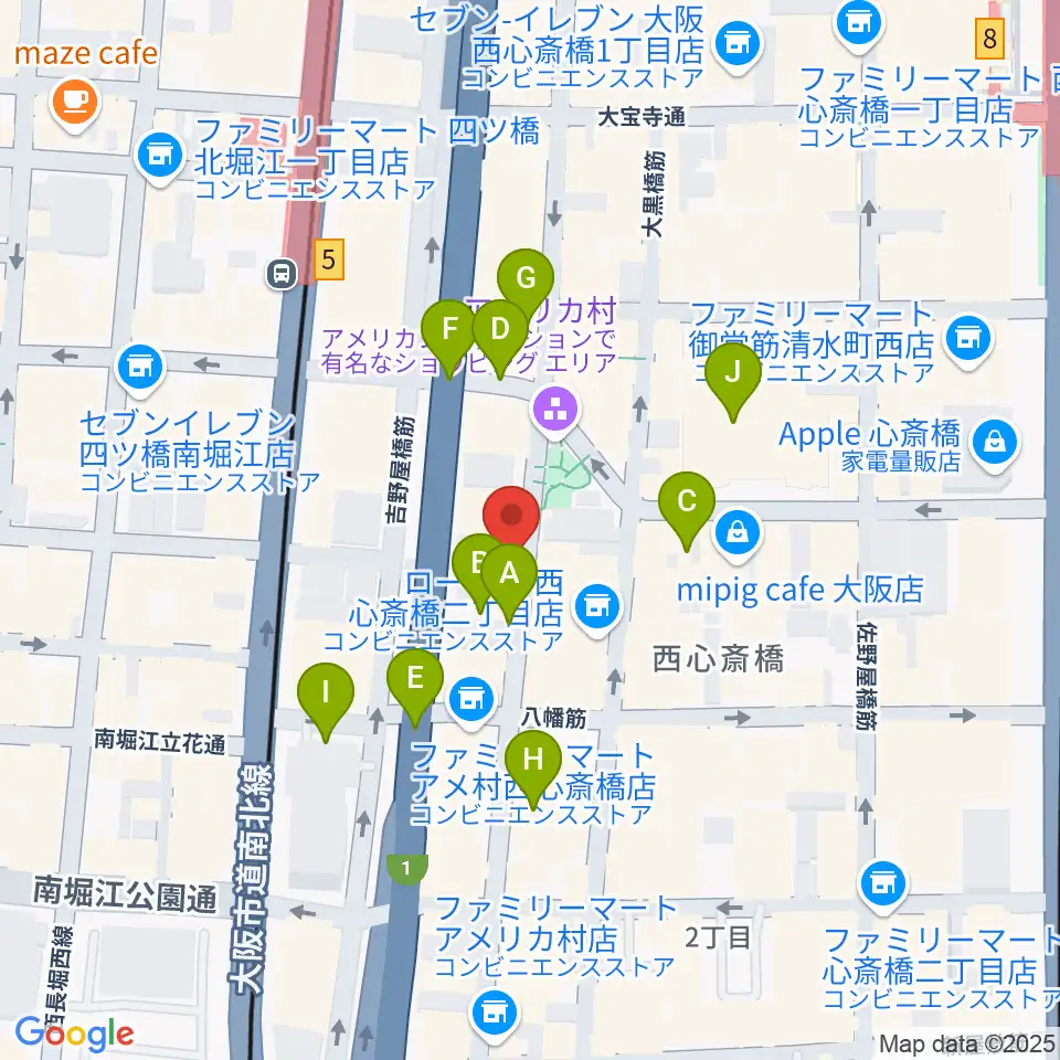心斎橋キングコブラ周辺の駐車場・コインパーキング一覧地図