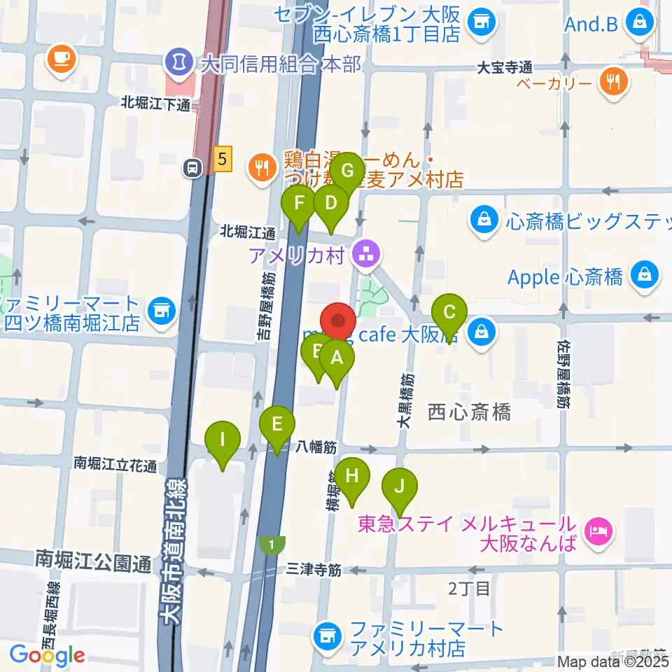 心斎橋キングコブラ周辺の駐車場・コインパーキング一覧地図
