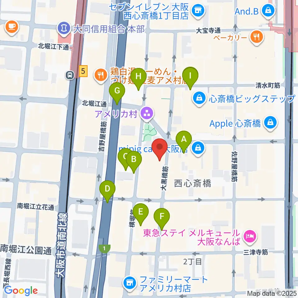 心斎橋キングコブラ周辺の駐車場・コインパーキング一覧地図