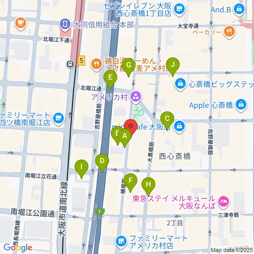 心斎橋キングコブラ周辺の駐車場・コインパーキング一覧地図