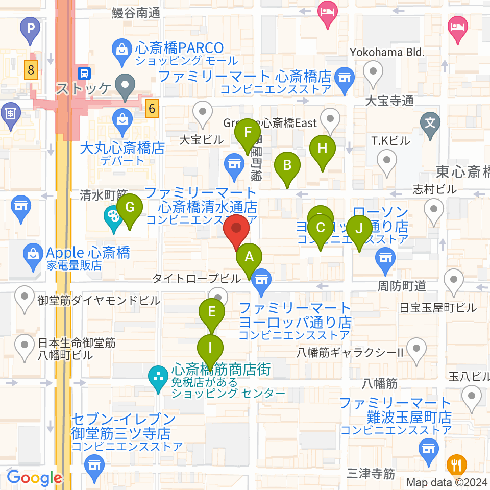 大阪MUSE周辺の駐車場・コインパーキング一覧地図