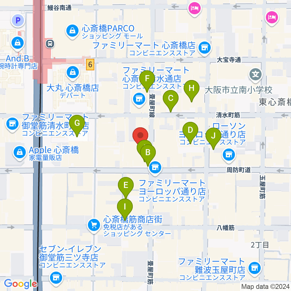 大阪MUSE周辺の駐車場・コインパーキング一覧地図