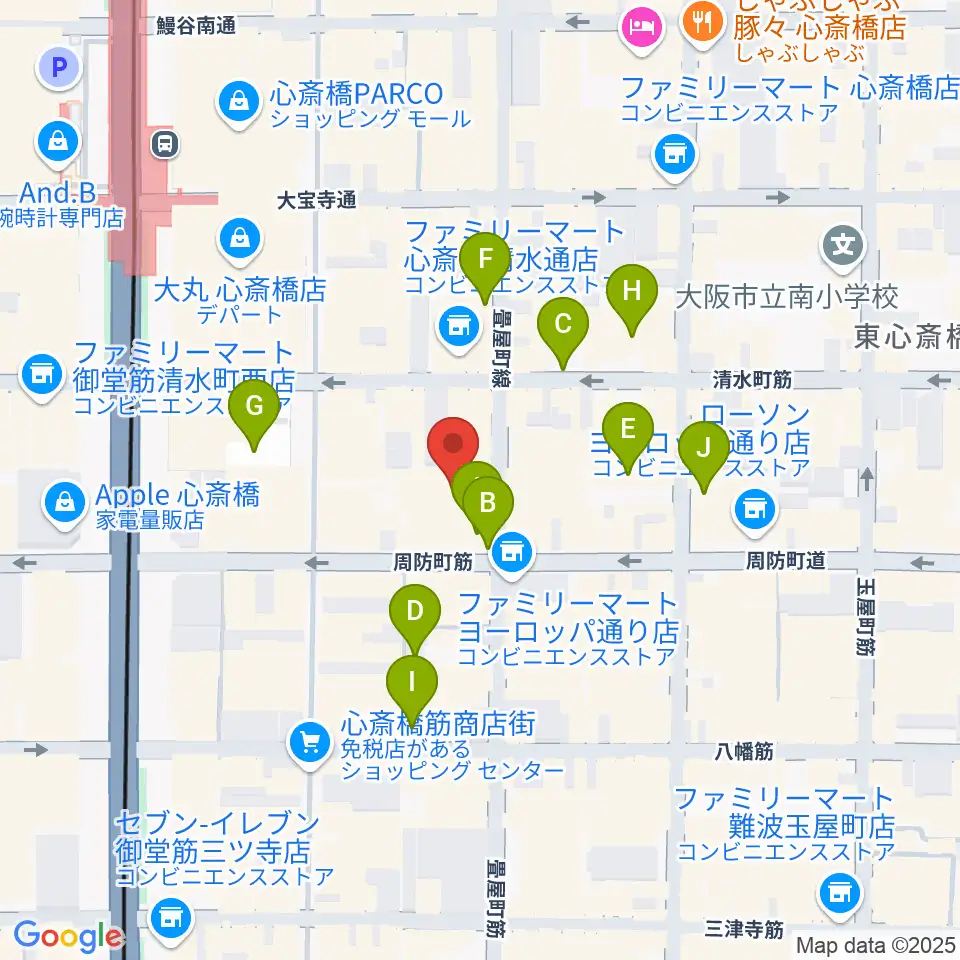OSAKA MUSE周辺の駐車場・コインパーキング一覧地図