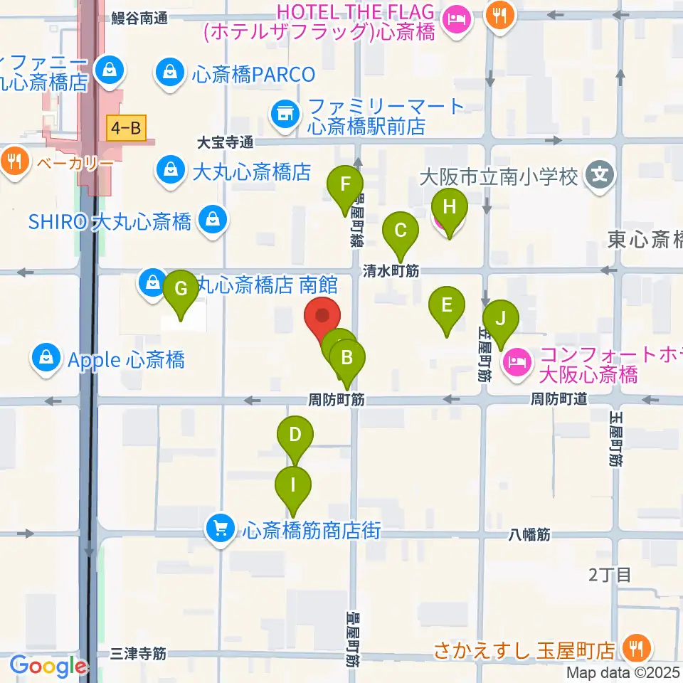 OSAKA MUSE周辺の駐車場・コインパーキング一覧地図