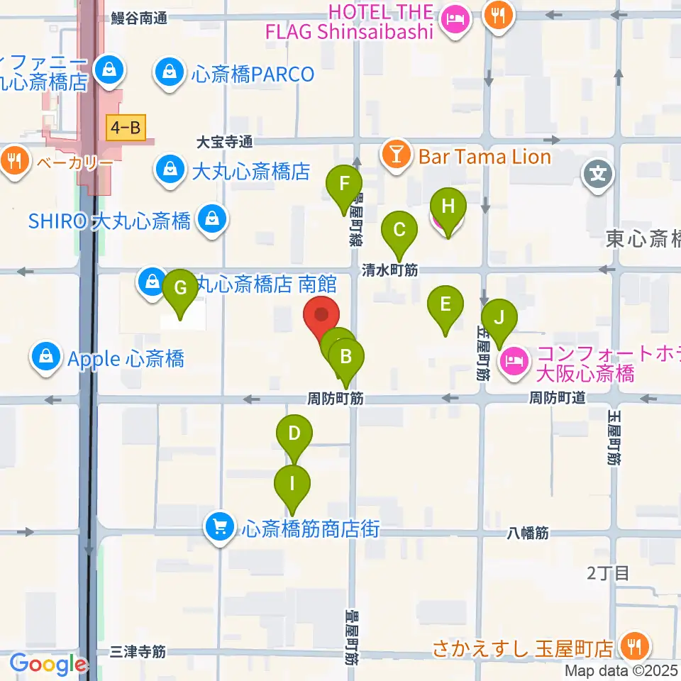 OSAKA MUSE周辺の駐車場・コインパーキング一覧地図