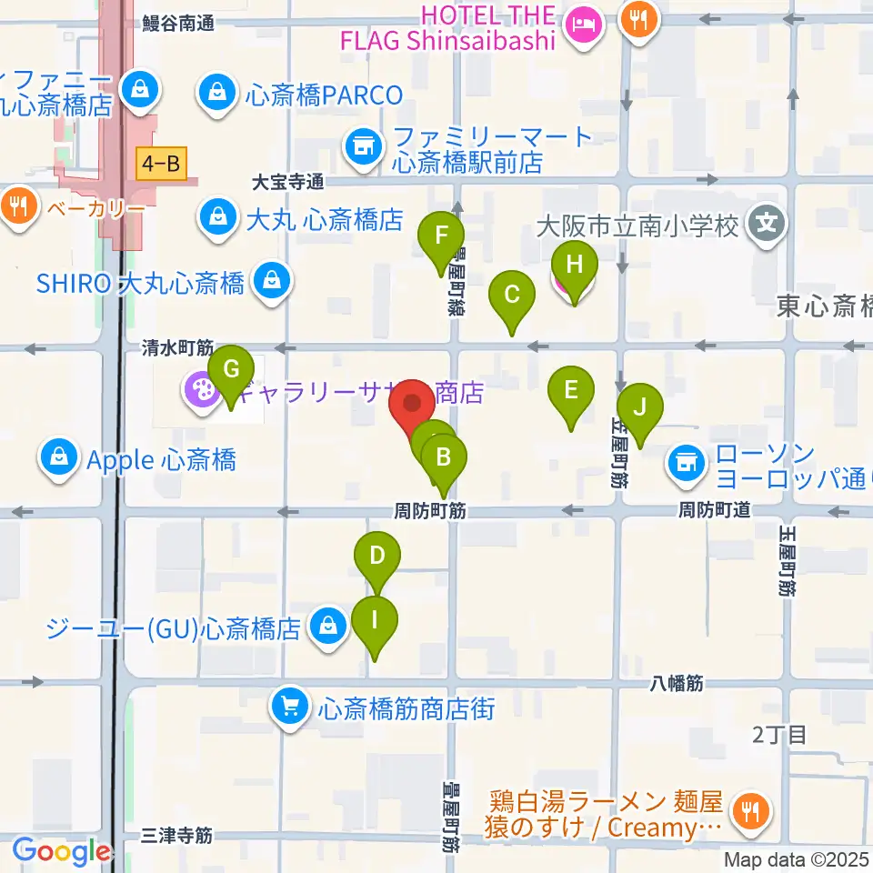 OSAKA MUSE周辺の駐車場・コインパーキング一覧地図