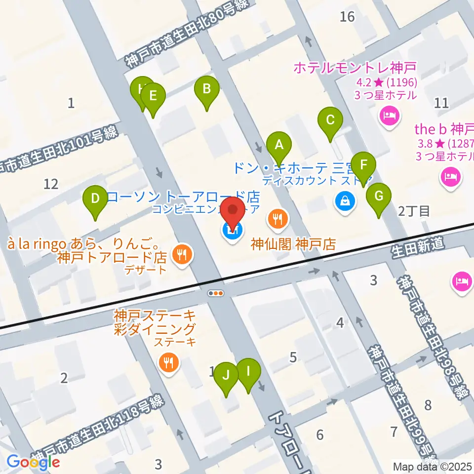 神戸VARIT.周辺の駐車場・コインパーキング一覧地図