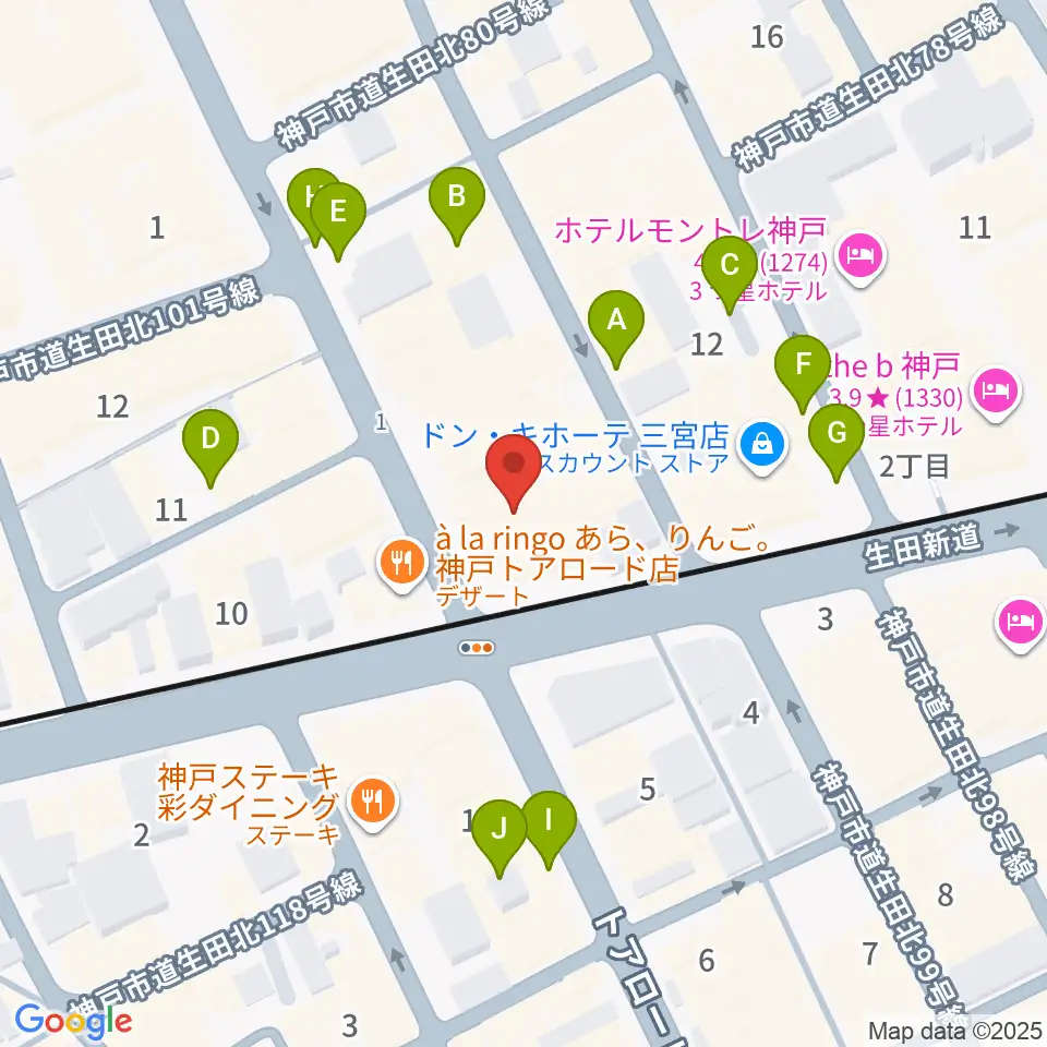 神戸VARIT.周辺の駐車場・コインパーキング一覧地図