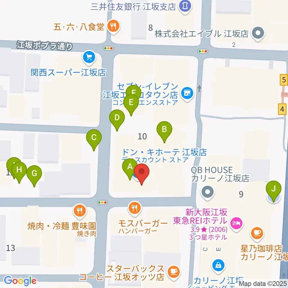 江坂ミューズ周辺の駐車場・コインパーキング一覧地図