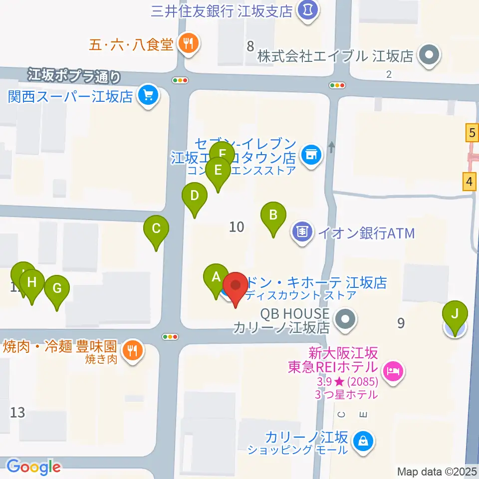 江坂ミューズ周辺の駐車場・コインパーキング一覧地図