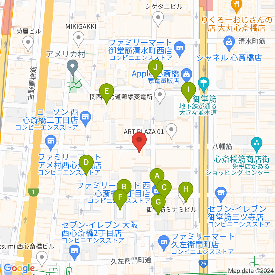 心斎橋HOKAGE周辺の駐車場・コインパーキング一覧地図