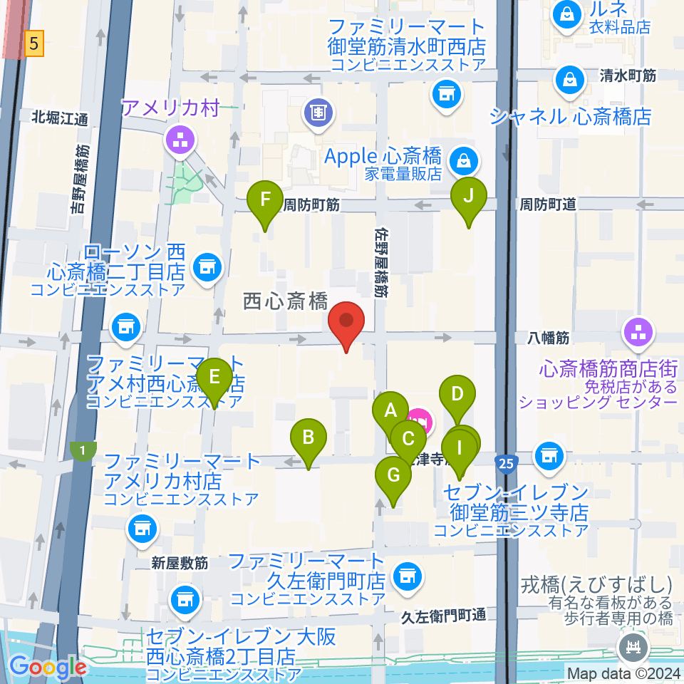 心斎橋HOKAGE周辺の駐車場・コインパーキング一覧地図