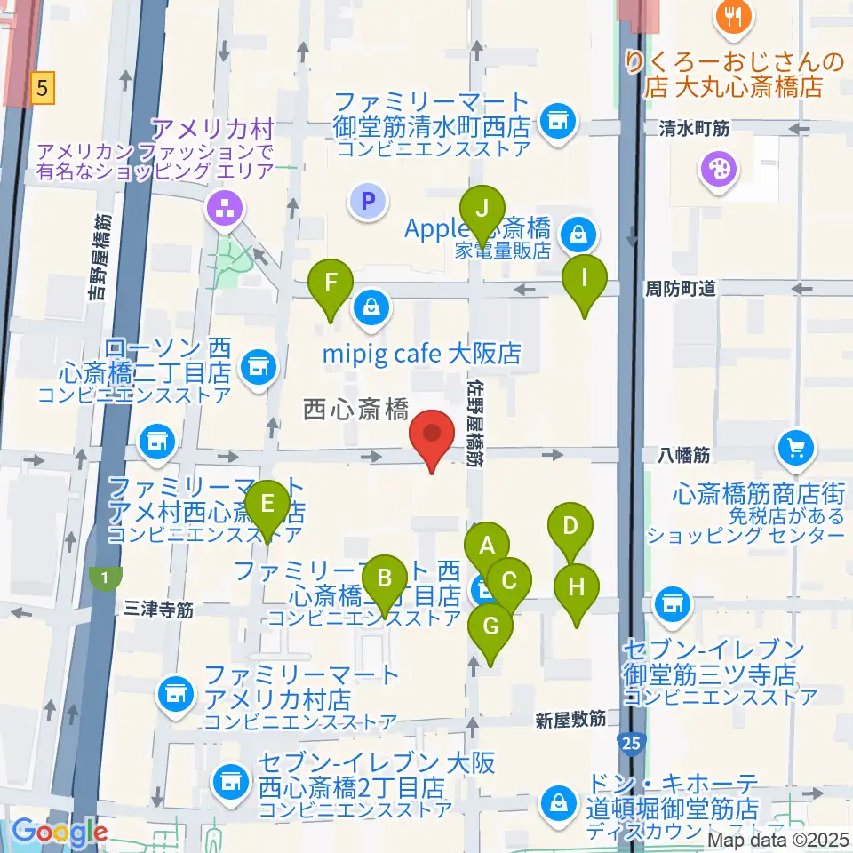 心斎橋HOKAGE周辺の駐車場・コインパーキング一覧地図